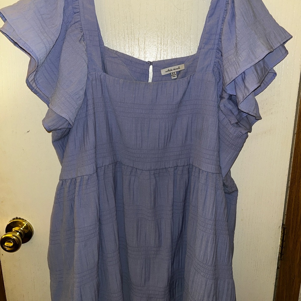 Women's Purple Ruffle Top - Picture 2 of 3